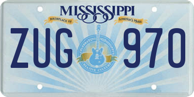 MS license plate ZUG970