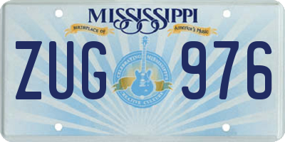 MS license plate ZUG976