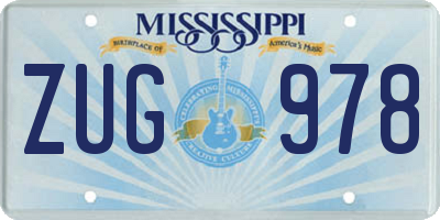 MS license plate ZUG978