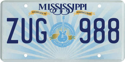 MS license plate ZUG988