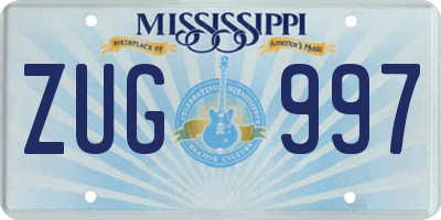 MS license plate ZUG997