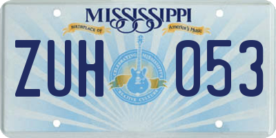 MS license plate ZUH053