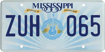 MS license plate ZUH065