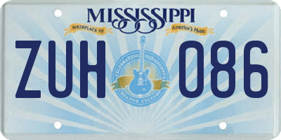 MS license plate ZUH086