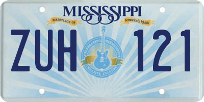 MS license plate ZUH121