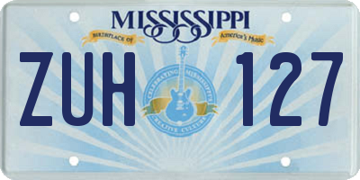 MS license plate ZUH127