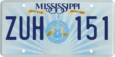 MS license plate ZUH151