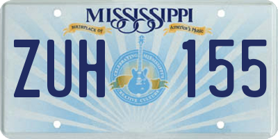 MS license plate ZUH155