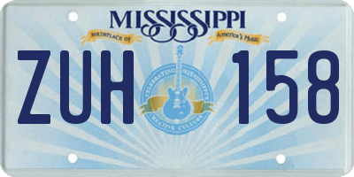 MS license plate ZUH158
