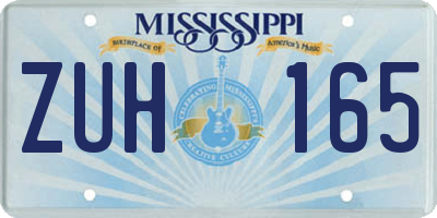 MS license plate ZUH165