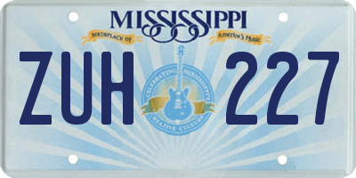 MS license plate ZUH227