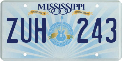 MS license plate ZUH243