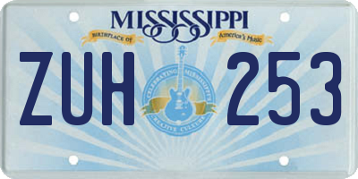 MS license plate ZUH253