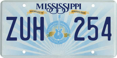 MS license plate ZUH254