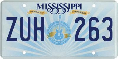 MS license plate ZUH263