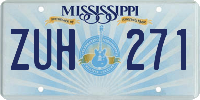 MS license plate ZUH271
