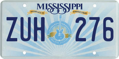 MS license plate ZUH276