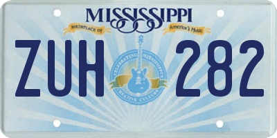 MS license plate ZUH282