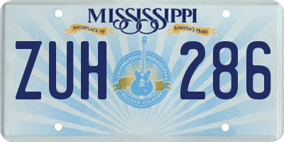 MS license plate ZUH286