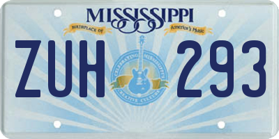 MS license plate ZUH293