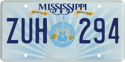 MS license plate ZUH294
