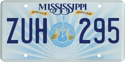 MS license plate ZUH295