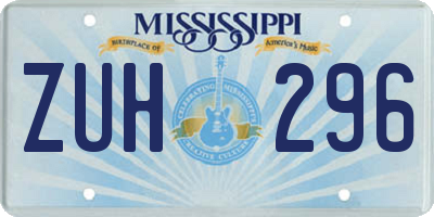 MS license plate ZUH296