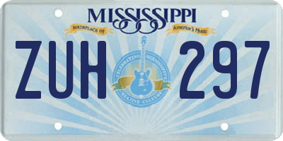 MS license plate ZUH297