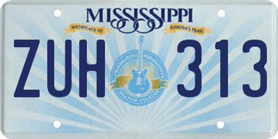 MS license plate ZUH313