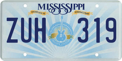MS license plate ZUH319