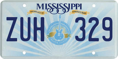 MS license plate ZUH329
