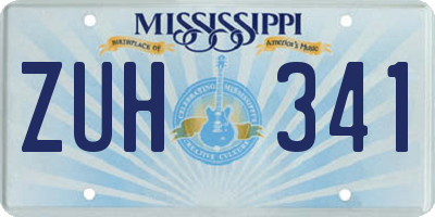 MS license plate ZUH341