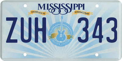 MS license plate ZUH343