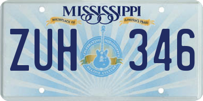 MS license plate ZUH346