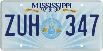 MS license plate ZUH347