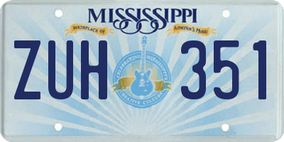 MS license plate ZUH351