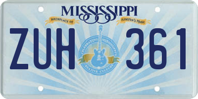 MS license plate ZUH361