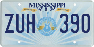 MS license plate ZUH390