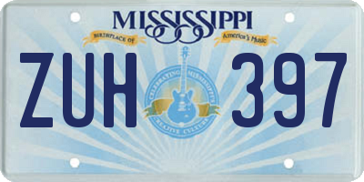MS license plate ZUH397