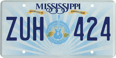 MS license plate ZUH424