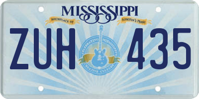 MS license plate ZUH435