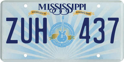 MS license plate ZUH437