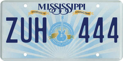 MS license plate ZUH444
