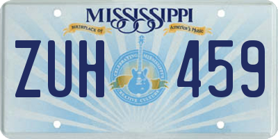 MS license plate ZUH459