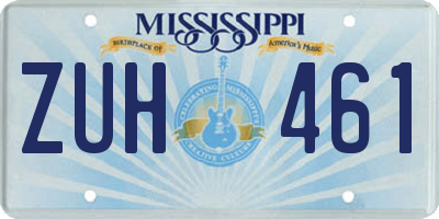 MS license plate ZUH461