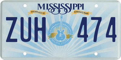 MS license plate ZUH474