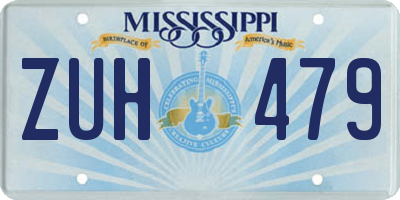 MS license plate ZUH479