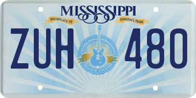 MS license plate ZUH480