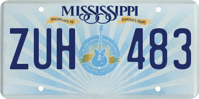 MS license plate ZUH483