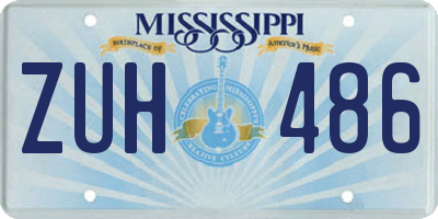 MS license plate ZUH486